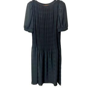 VTG JODY CALIFORNIA Women's Black Pleated Puff Sleeve Sheath Dress